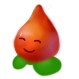 红色渐变水果美食元素