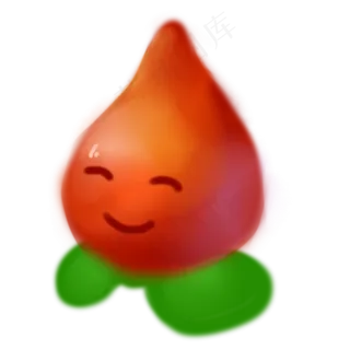 红色渐变水果美食元素