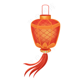 卡通元宵节装饰灯笼图案之手提灯,免抠元素