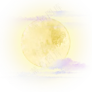 霞云满月中秋节月亮,免抠元素