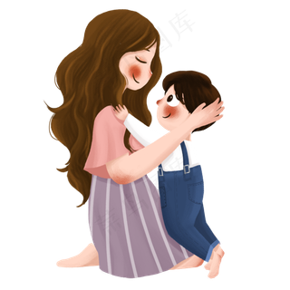 一个拥抱孩子的妇女,免抠元素