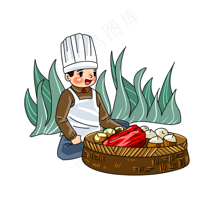 传统节日腊八节腊八粥材料手绘插,免抠元素