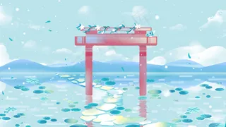 蓝色唯美卡通小清新春季立夏节气初夏配图