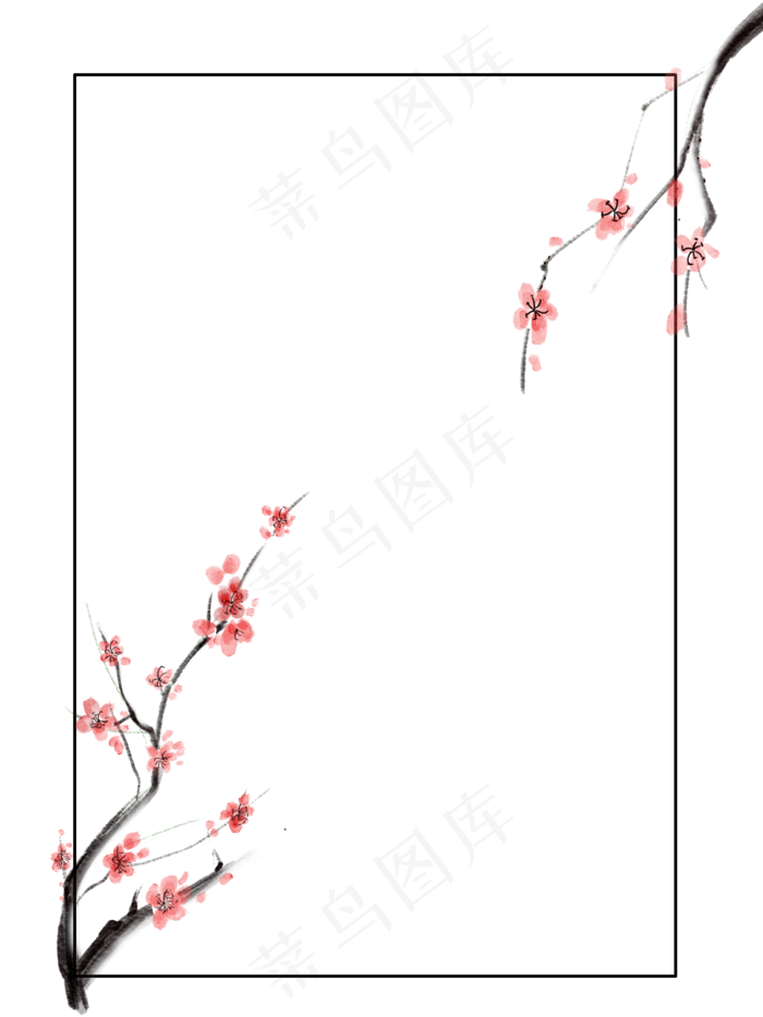 花枝边框(2000X2666(DPI:200))psd模版下载