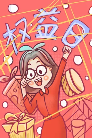 卡通风格315消费者权益日甄别商品