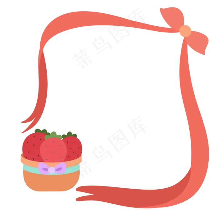 红色的草莓水果边框(3000X3000(DPI:299))psd模版下载
