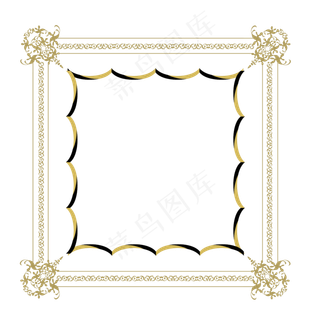 时尚精美花型边框,免抠元素