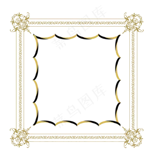 时尚精美花型边框,免抠元素