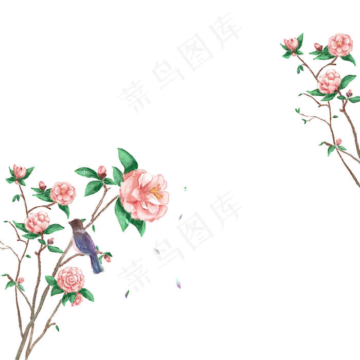 复古花卉边框,免抠元素(2000X2000(DPI:300))psd模版下载