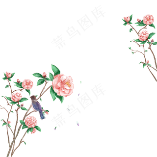 复古花卉边框,免抠元素