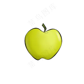 水果类装饰图案写实黄苹果