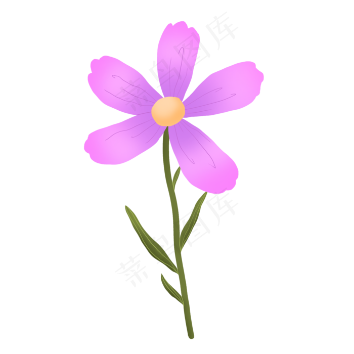 浅紫色小浪漫卡通花(2000X2000(DPI:300))psd模版下载