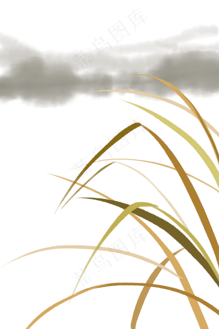 芦苇远山水墨风格写意(3000X4500(DPI:381))psd模版下载