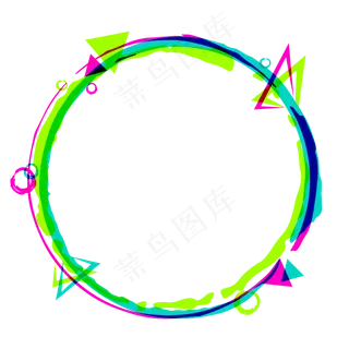 撞色色块笔刷边框