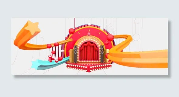 儿童节缤纷多彩梦幻舞台场景