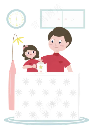 透明底png父亲与孩子的温暖用