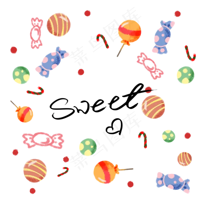 手绘彩色字母装饰图,免抠元素(2500X2500(DPI:300))psd模版下载