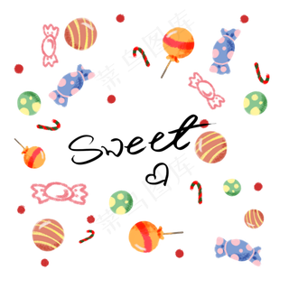 手绘彩色字母装饰图,免抠元素
