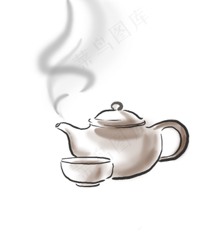 手绘古风茶饮,免抠元素