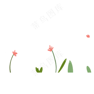 小清新卡通手绘红色小花元素