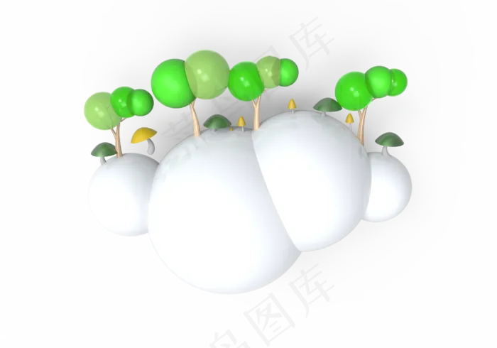 植树节气泡漂浮树(3000X2100(DPI:72))psd模版下载