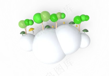 植树节气泡漂浮树
