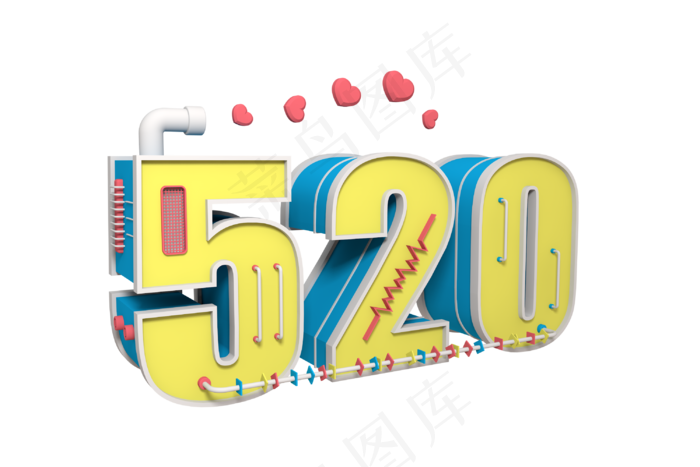 520我爱你电商淘宝c4d(3000X2000)