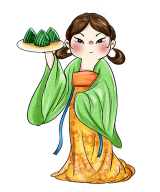 复古风侍女端粽子