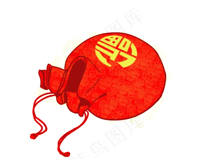 手绘中国风暗花纹福袋图,免抠元素(2000X1500(DPI:300))psd模版下载