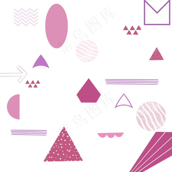粉色紫色手绘几何花纹