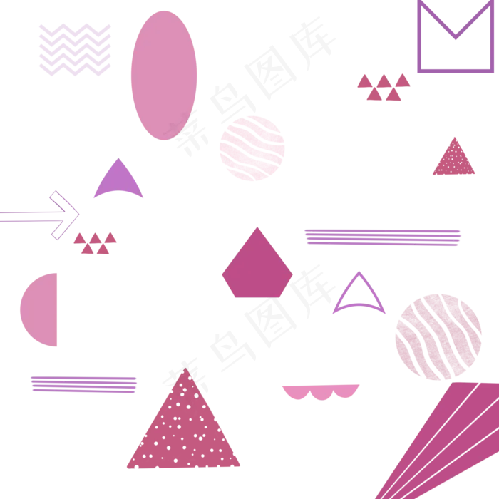 粉色紫色手绘几何花纹(2000*2000px 72 dpi )