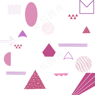 粉色紫色手绘几何花纹