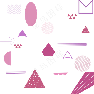 粉色紫色手绘几何花纹