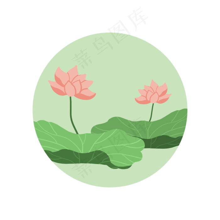 盛开的荷花(2000X2000(DPI:300))psd模版下载