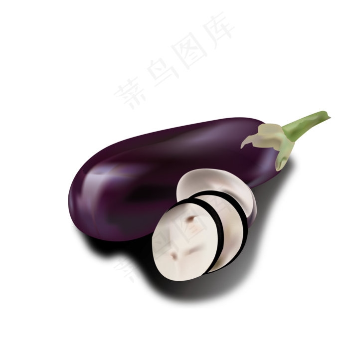 矢量手绘写实茄子蔬菜可商用元素