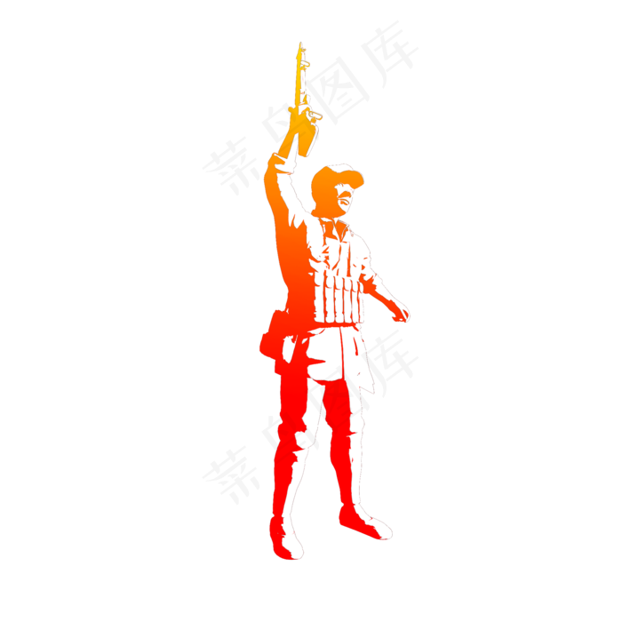 抗战人物剪影(2000X2000(DPI:300))psd模版下载