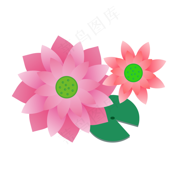 二十四节气之大暑荷叶荷花矢量图(2000X2000(DPI:300))psd模版下载