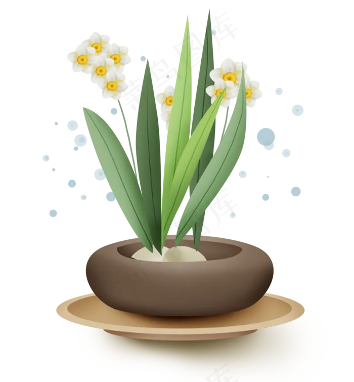 古风水仙花盆栽(2000X2158(DPI:299))psd模版下载