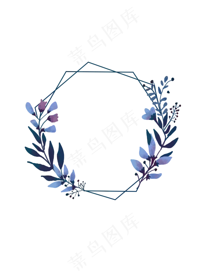 森系小清新水彩手绘花卉边框(3000X4000(DPI:300))psd模版下载