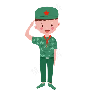 军人男孩军训敬礼