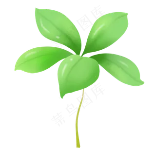 春天绿色新生植物嫩绿叶子,免抠元素