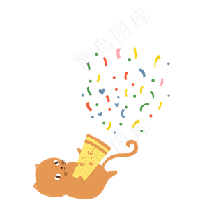 撒花黄色系小猫撒花