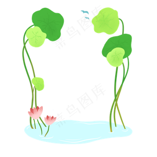 绿色荷叶边框