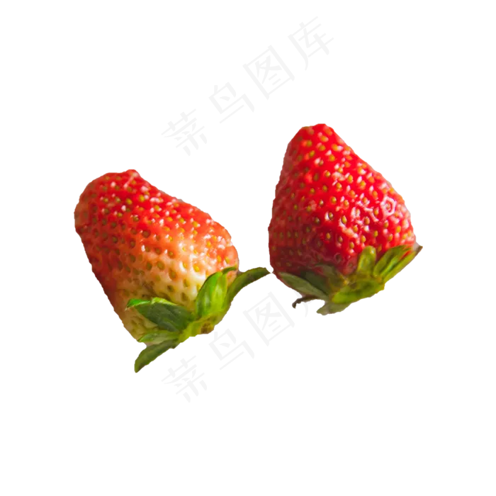 两颗草莓实拍免抠(2000X2000(DPI:300))psd模版下载