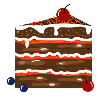 水果巧克力蛋糕免抠图