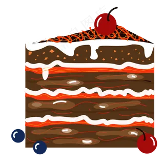 水果巧克力蛋糕免抠图