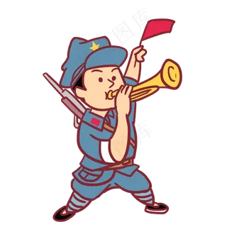 建军节卡通八路军