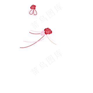 服装元素矢量红玫瑰白色纱裙伴娘
