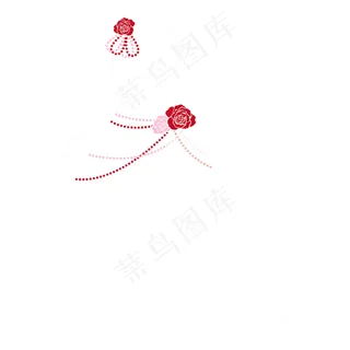 服装元素矢量红玫瑰白色纱裙伴娘