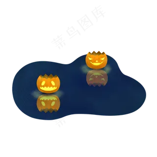 中元节南瓜河灯png,免抠元素